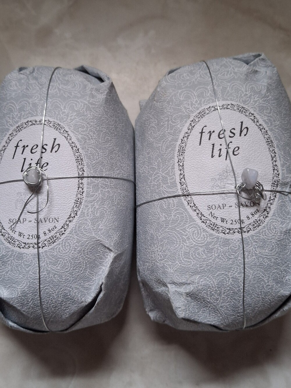 Gray Wrapped Soap Bar - Elegant Bathroom Soap